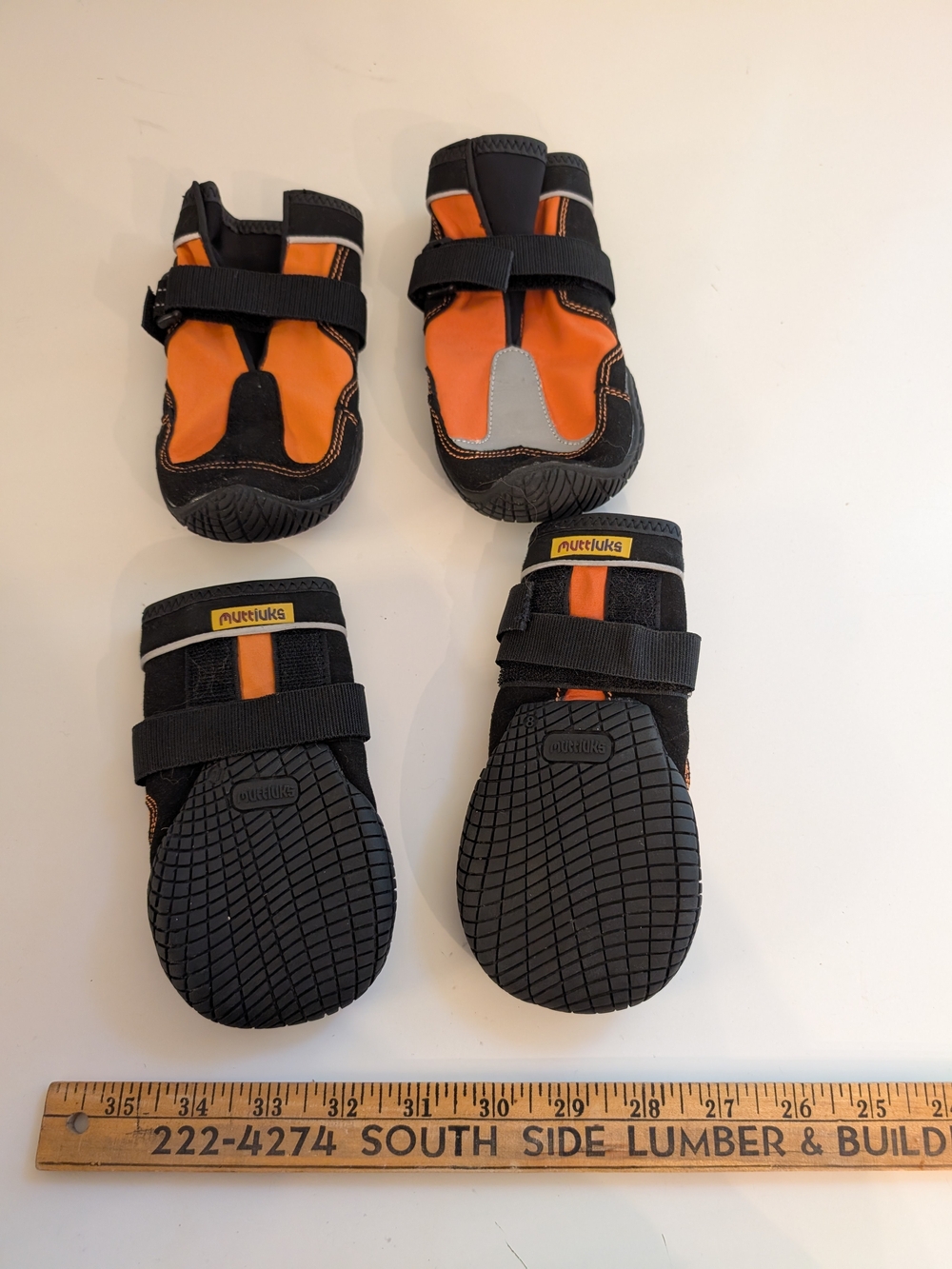 Doggie Muttluks Orange Water-Resistant Booties - Velcro Strap Muttlucks